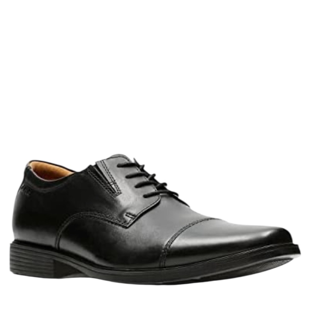 Clarks/Men's Tilden Cap Oxford Dress Shoe/Black Leather/Size: 10 1/2 W - Picture 6 of 14
